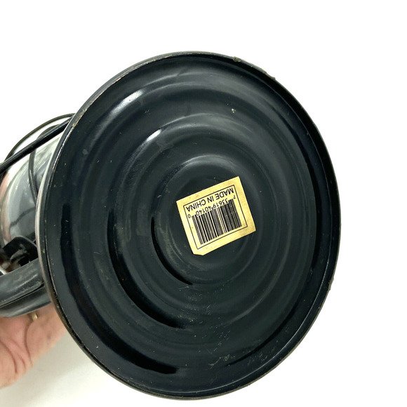 Vintage metal Oil Lantern 10" tall HM102 Copper Black Paraffin Use Only - Picture 11 of 12